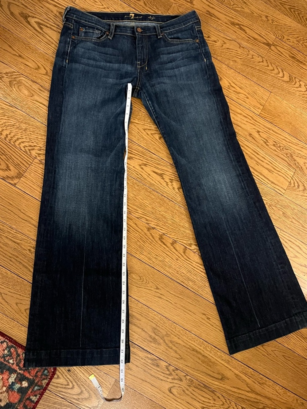 7 For All Mankind Dojo Dark Blue Jeans Size 32 - Picture 8 of 8
